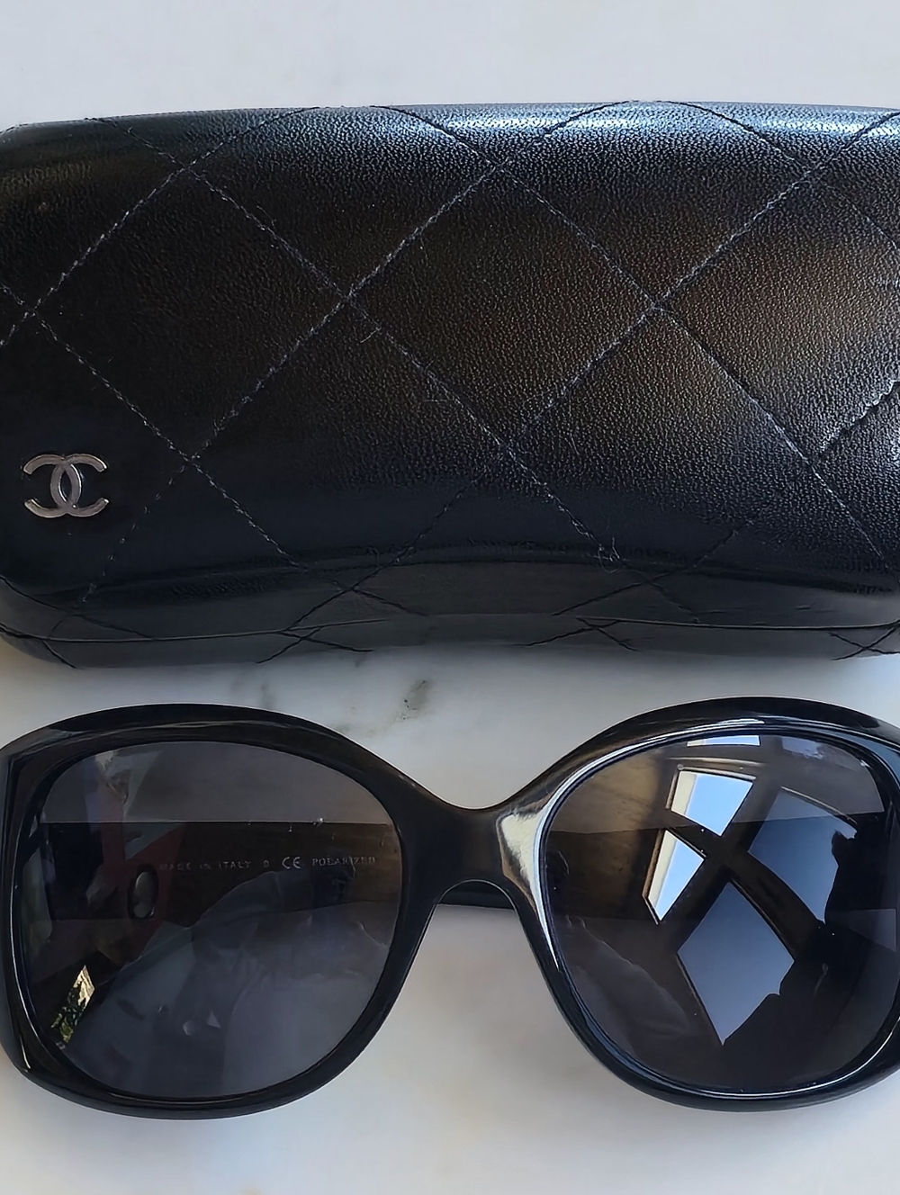 Chanel Classic Black Acetate Polarized Sunglasses - Picture 15 of 16